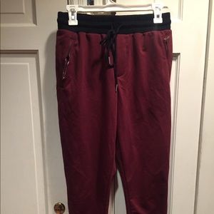 Burgundy & black joggers- Forever 21